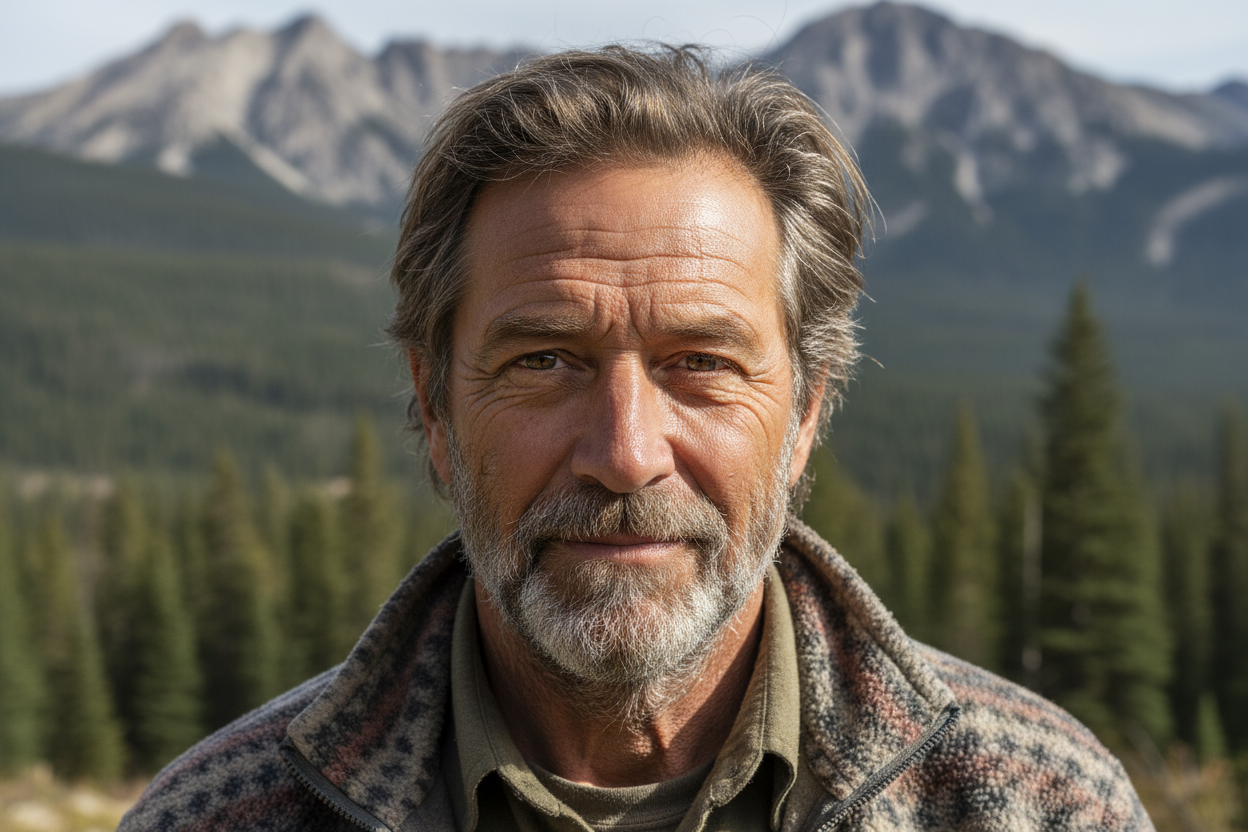 close up face of male in his 50s outdoor